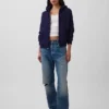 Vintagesoft-hoodie met rits