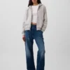 Vintagesoft-hoodie met rits