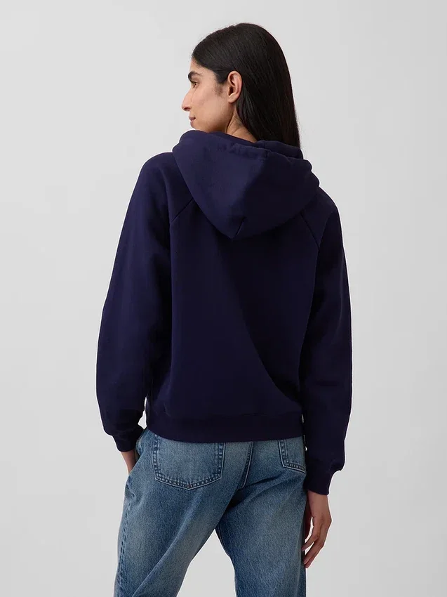 Vintagesoft-hoodie met rits