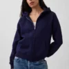 Vintagesoft-hoodie met rits