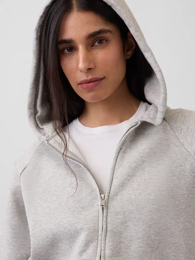 Vintagesoft-hoodie met rits
