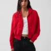 Vintagesoft hoodie met rits en schuine pas