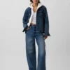 Vintagesoft hoodie met rits en schuine pas