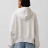 Vintagesoft hoodie met rits en schuine pas