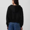 Vintagesoft hoodie met rits en schuine pas