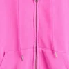 Vintagesoft hoodie met rits en schuine pas