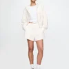 Vintagesoft hoodie met rits en schuine pas