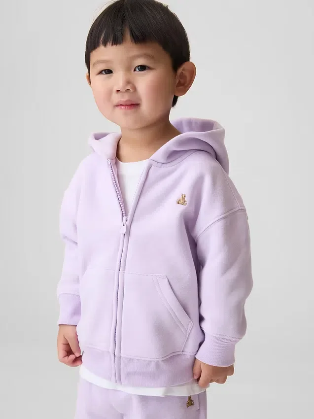 Vintagesoft-hoodie met rits voor Baby & Peuter