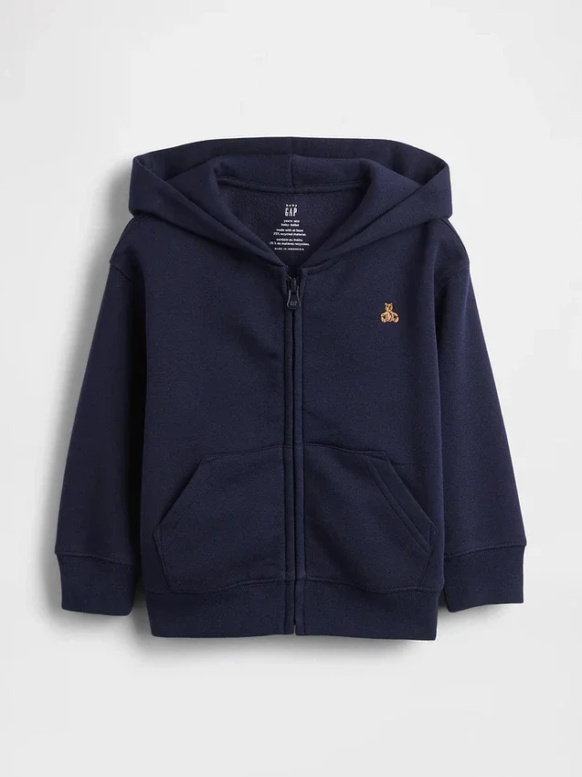 Vintagesoft-hoodie met rits voor Baby & Peuter