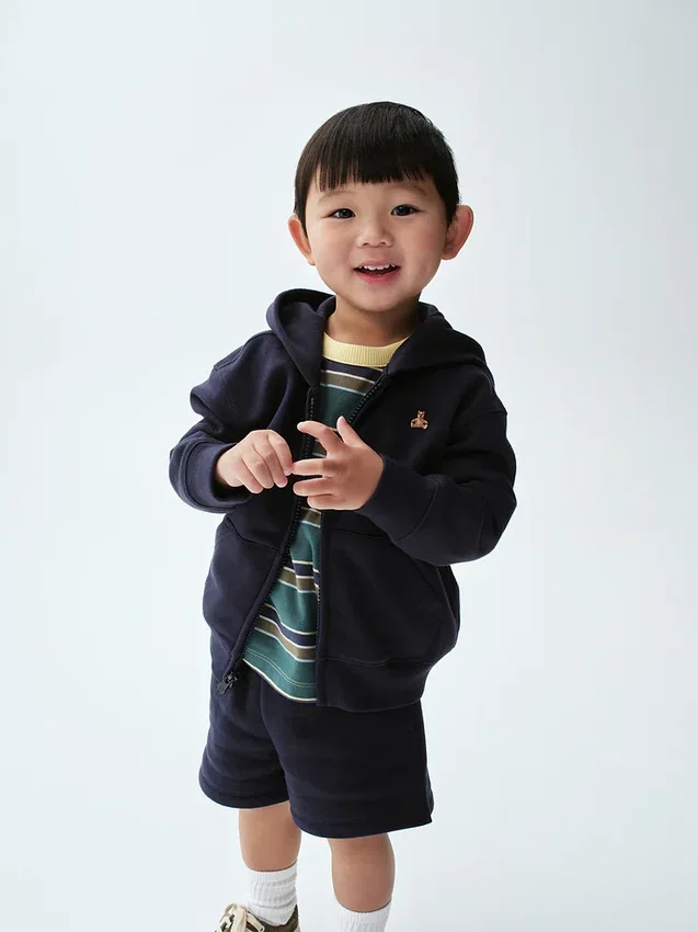 Vintagesoft-hoodie met rits voor Baby & Peuter