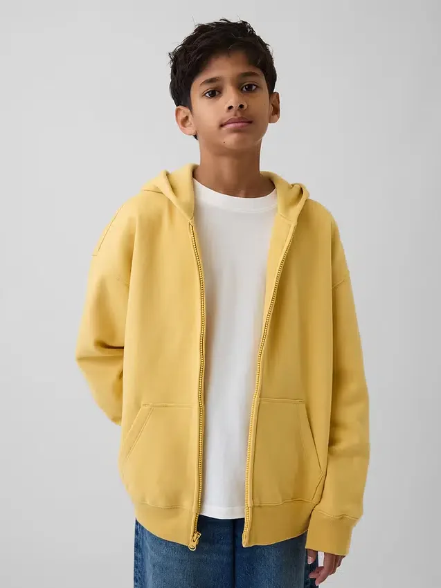 Vintagesoft-hoodie met rits voor kinderen