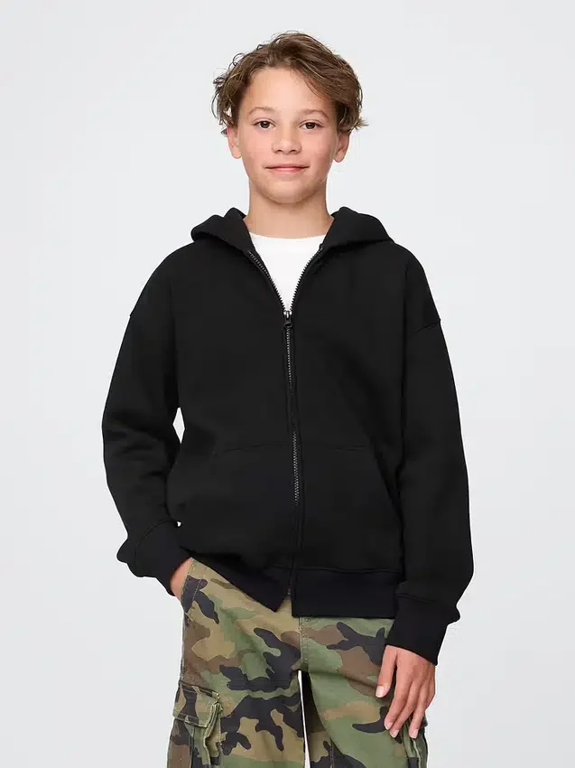 Vintagesoft-hoodie met rits voor kinderen