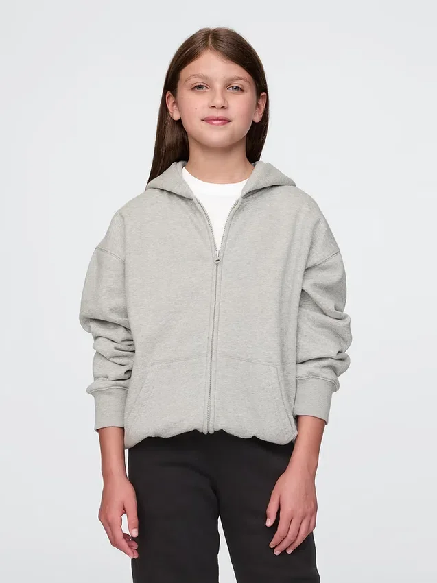 Vintagesoft-hoodie met rits voor kinderen