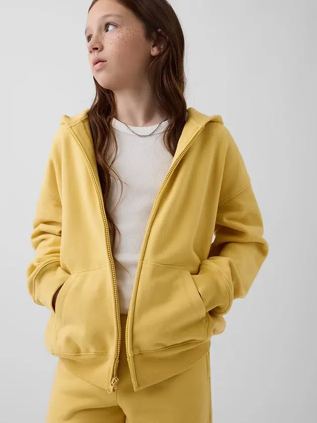 Vintagesoft-hoodie met rits voor kinderen