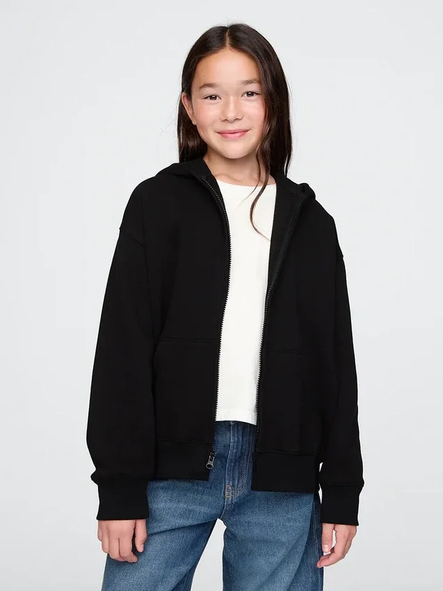 Vintagesoft-hoodie met rits voor kinderen