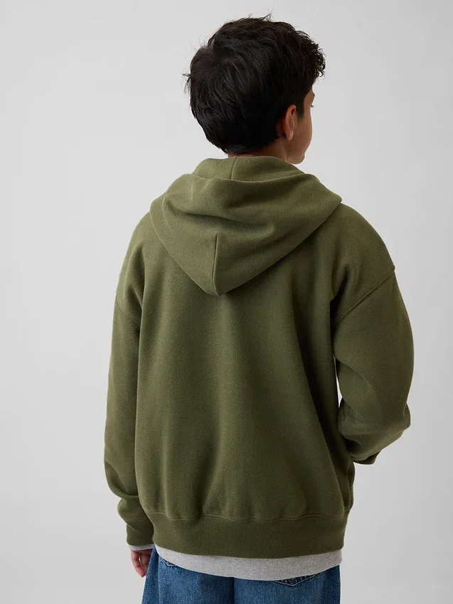 Vintagesoft-hoodie met rits voor kinderen