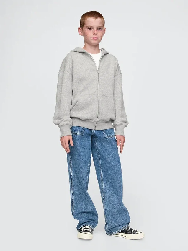 Vintagesoft-hoodie met rits voor kinderen