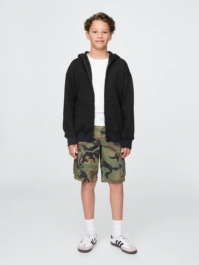 Vintagesoft-hoodie met rits voor kinderen
