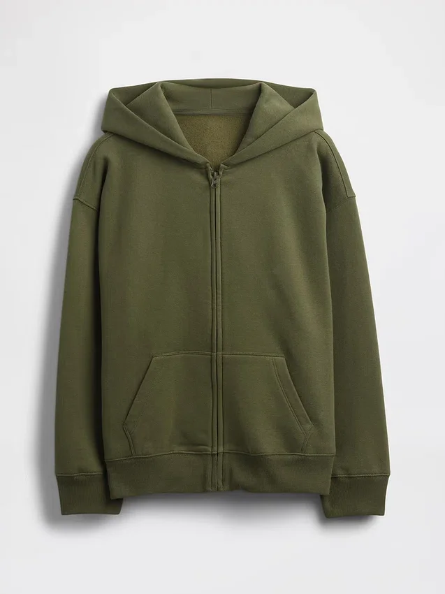 Vintagesoft-hoodie met rits voor kinderen
