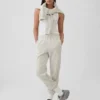 Vintagesoft-joggingbroek met hoge taille en relaxte pasvorm
