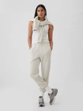 Vintagesoft-joggingbroek met hoge taille en relaxte pasvorm