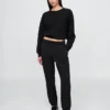Vintagesoft-joggingbroek met hoge taille en relaxte pasvorm