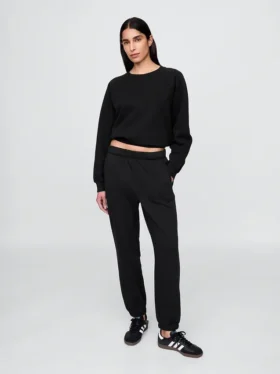 Vintagesoft-joggingbroek met hoge taille en relaxte pasvorm
