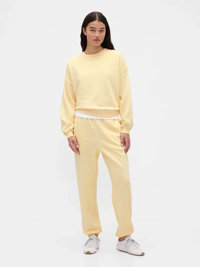 Vintagesoft-joggingbroek met hoge taille en relaxte pasvorm