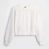 Vintagesoft oversized crop-sweatshirt met oogjes
