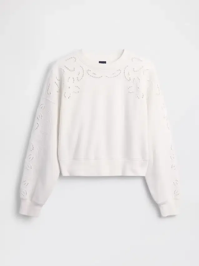 Vintagesoft oversized crop-sweatshirt met oogjes