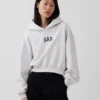 Vintagesoft oversized cropped hoodie met logo
