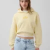 Vintagesoft oversized cropped hoodie met logo