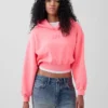Vintagesoft oversized cropped hoodie met logo