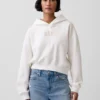 Vintagesoft oversized cropped hoodie met logo