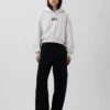 Vintagesoft oversized cropped hoodie met logo