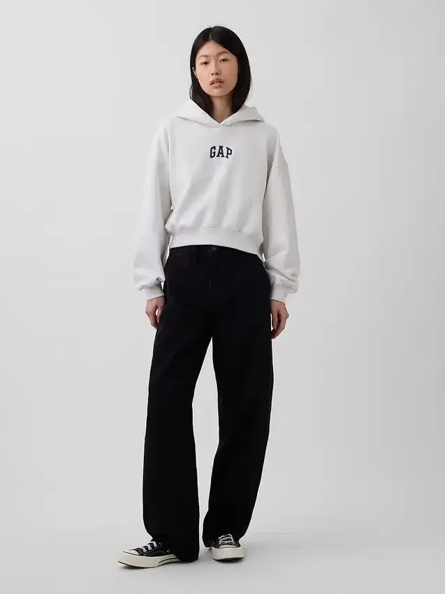Vintagesoft oversized cropped hoodie met logo