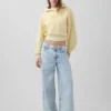 Vintagesoft oversized cropped hoodie met logo