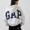 Vintagesoft oversized cropped hoodie met logo