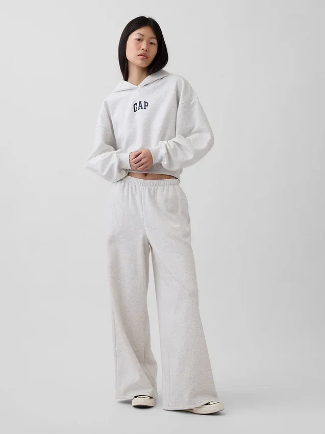 Vintagesoft oversized cropped hoodie met logo
