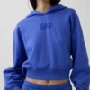 Vintagesoft oversized cropped hoodie met logo