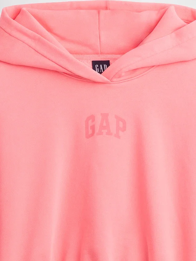Vintagesoft oversized cropped hoodie met logo