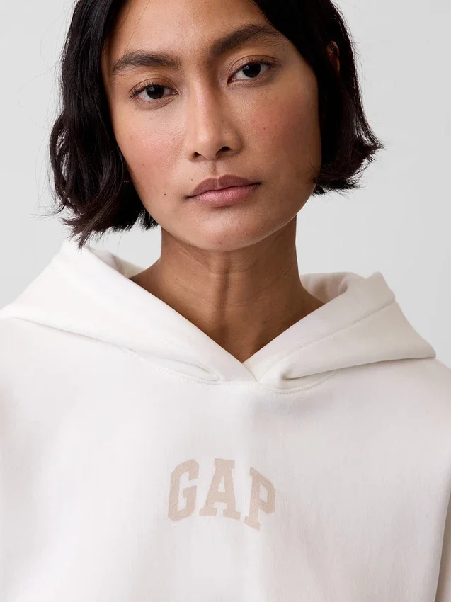 Vintagesoft oversized cropped hoodie met logo