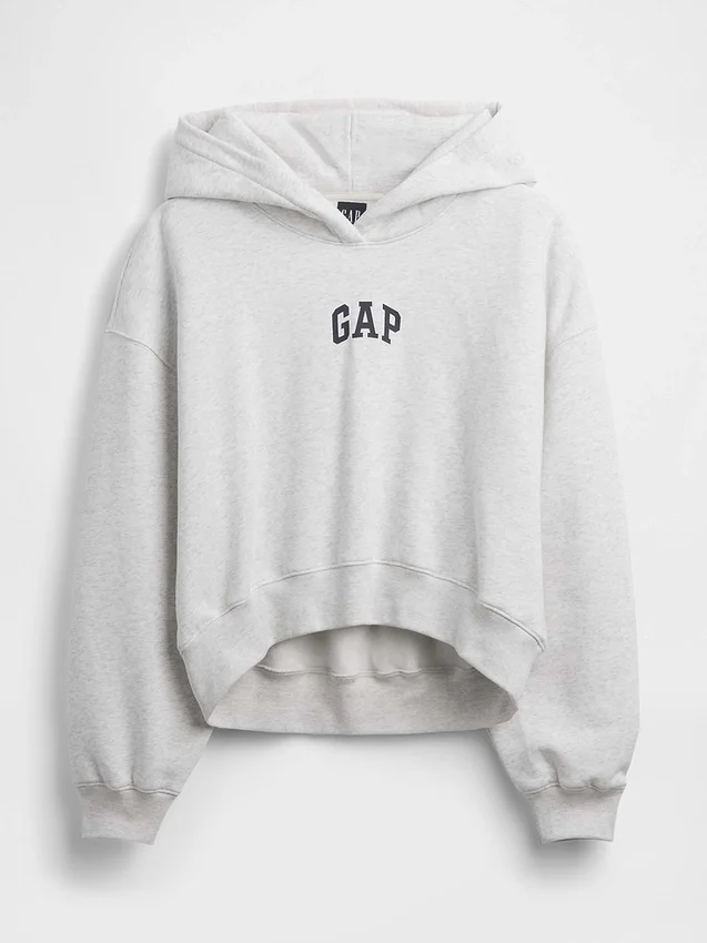Vintagesoft oversized cropped hoodie met logo