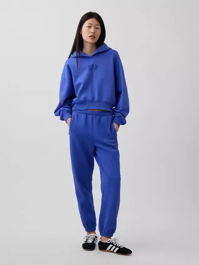 Vintagesoft oversized cropped hoodie met logo