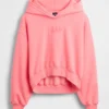 Vintagesoft oversized cropped hoodie met logo