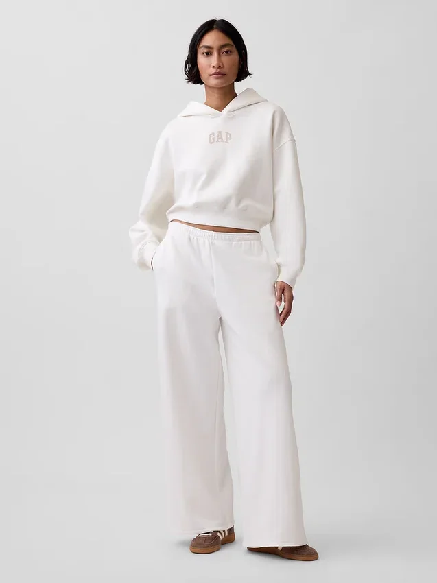 Vintagesoft oversized cropped hoodie met logo