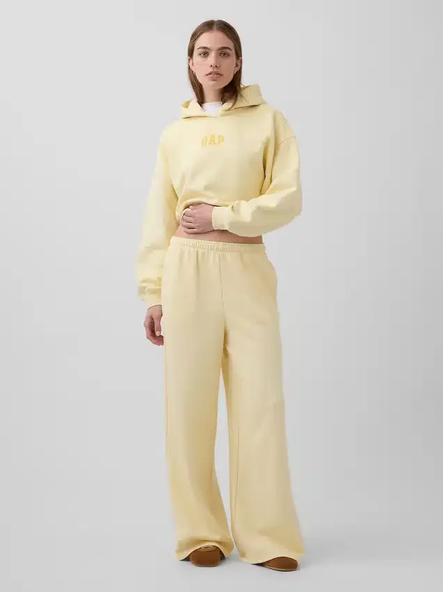 Vintagesoft oversized cropped hoodie met logo