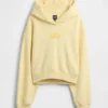 Vintagesoft oversized cropped hoodie met logo