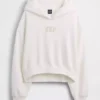 Vintagesoft oversized cropped hoodie met logo