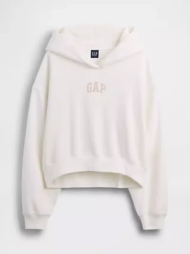 Vintagesoft oversized cropped hoodie met logo